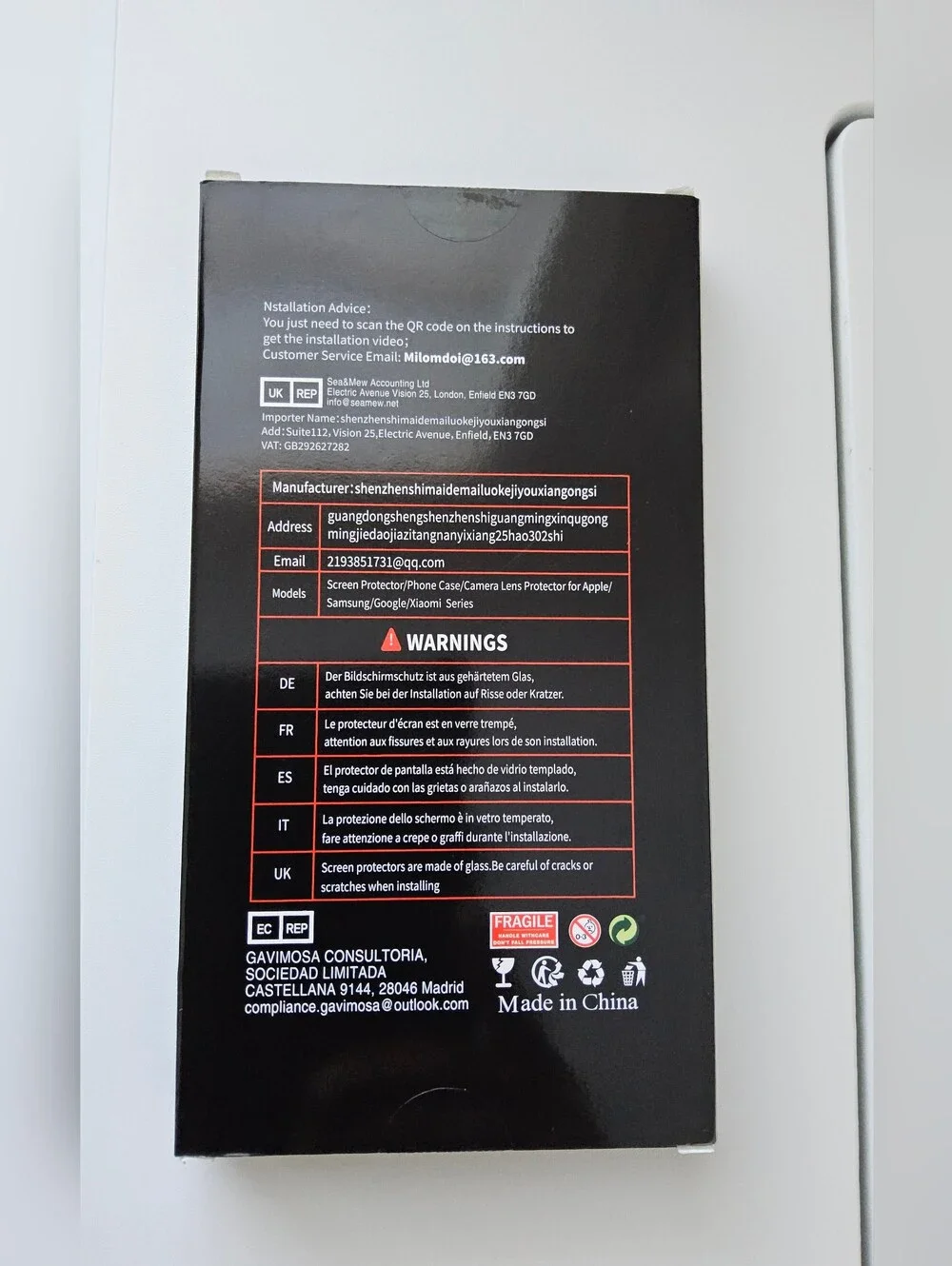 Milomdoi 9H Tempered Glass Screen Protector - For iPhone 17 Pro Max